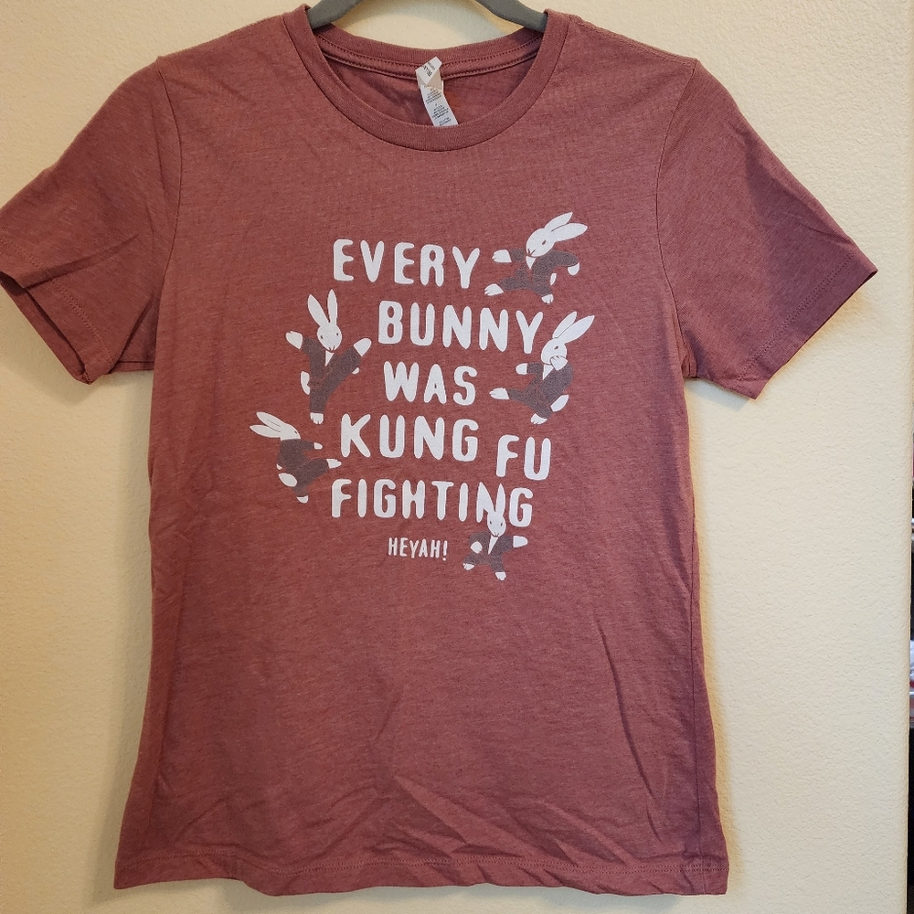 Snorgtees Every Bunny Was Kung Fu Fighting Tee Shirt Fun Soft Cute Size S 80's